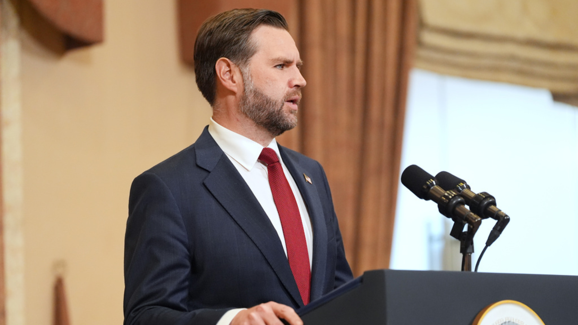 Vice President JD Vance speaks during a news conference after meeting with representatives from Pakistan and Iran, Sunday, April 12, 2026, in Islamabad, Pakistan.