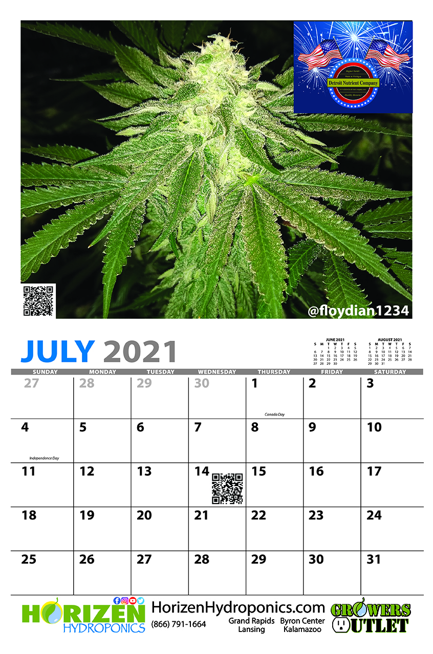 Horizen Hydroponics Grow Room calendars