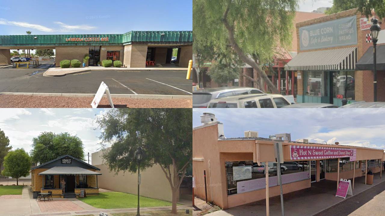 Window Coffee Bar, Blue Corn Cafe & Bakery, Homage Coffee House, Hot n Sweet Coffee and Donut Shop