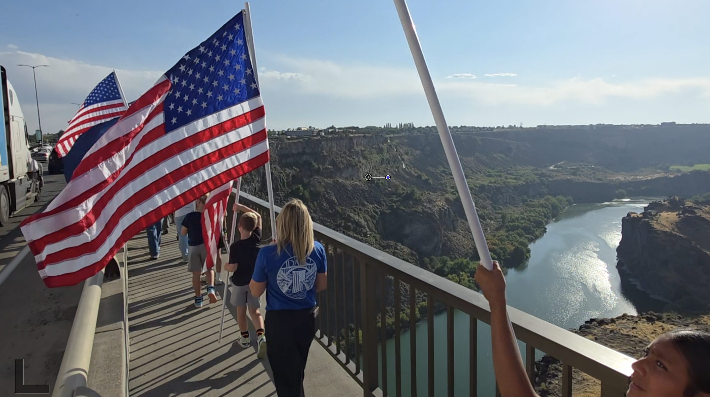 Hundreds gather on the Perrine Bridge for the annual Magic Valley 9/11 Memorial Flag Walk
