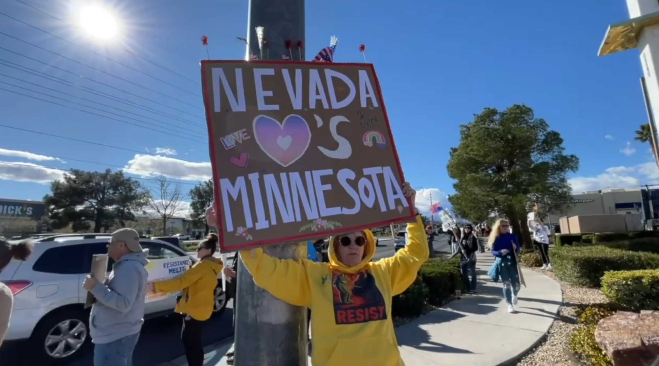 Protesters gather at Boca Park to voice concerns over immigration enforcement
