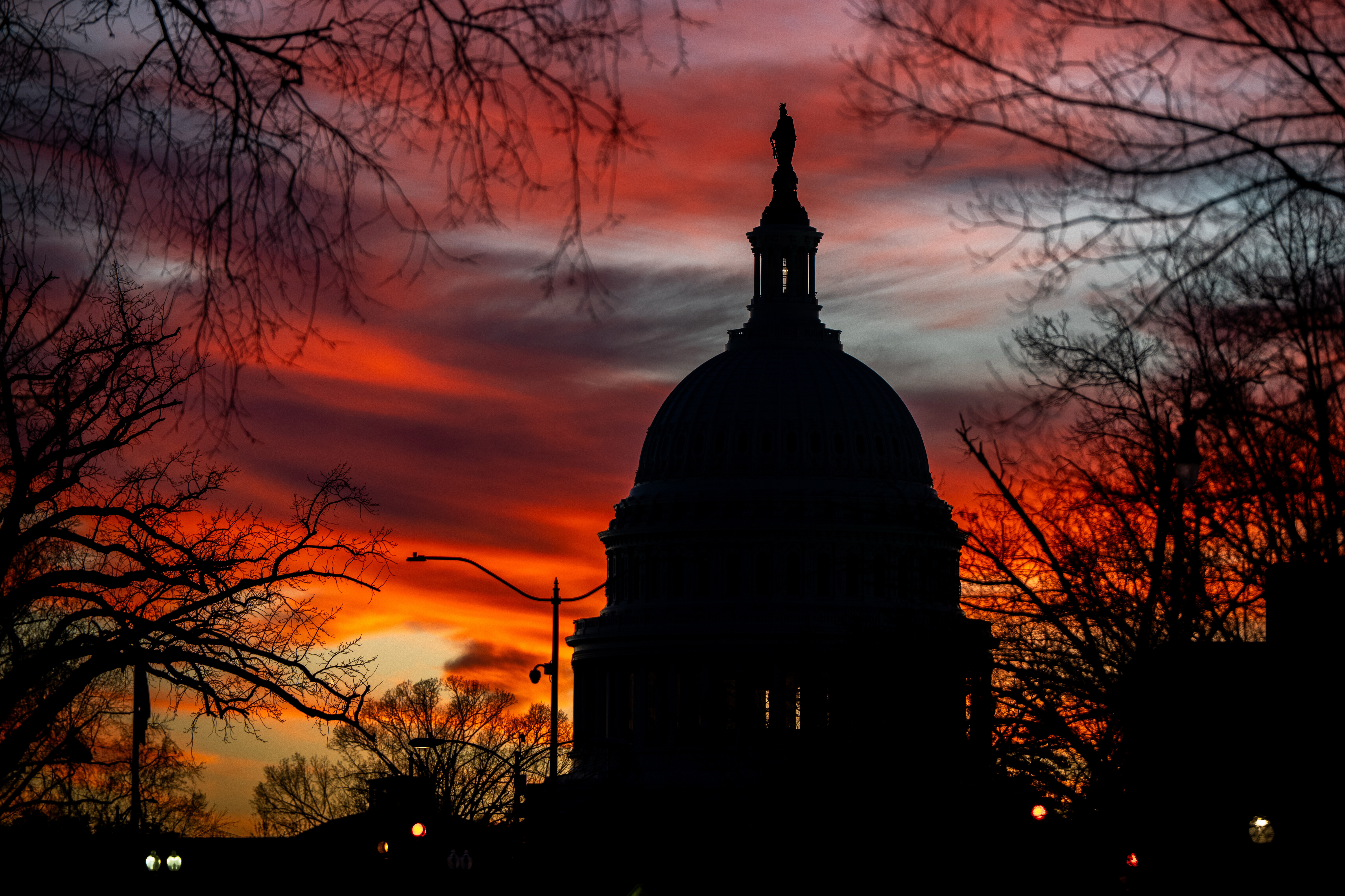The U.S. Capitol is seen at sunset, Monday, Jan. 12, 2026, in Washington.