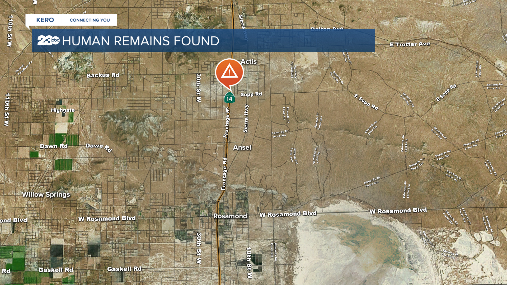 KCSO: Human remains found between Mojave, Rosamond