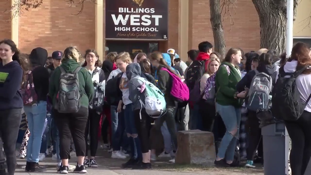 Nearly 250 students walked out during second period to protest School District 2’s age-out policy, chanting "let her stay" in support of their classmate.
