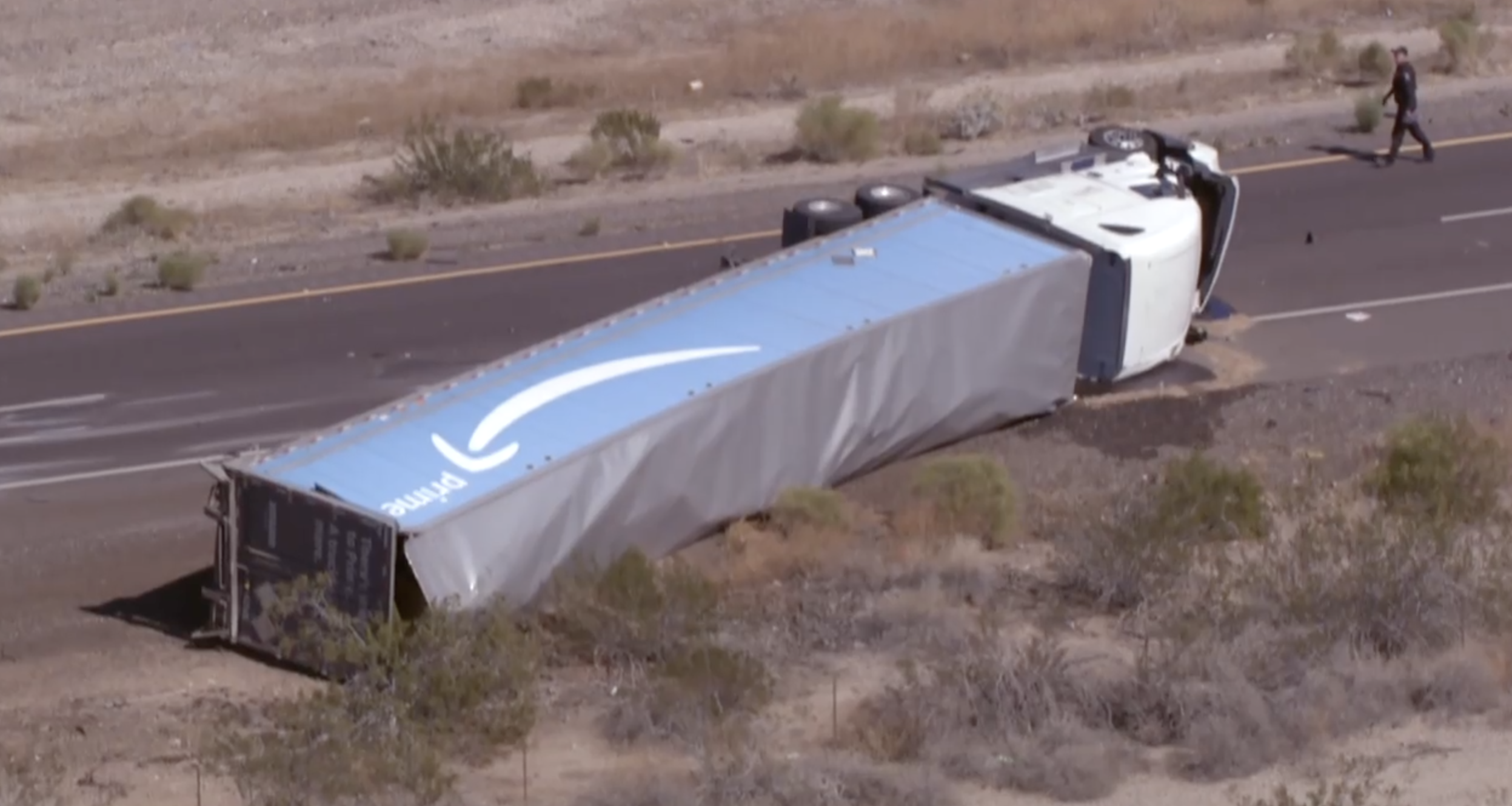 Amazon truck rollover