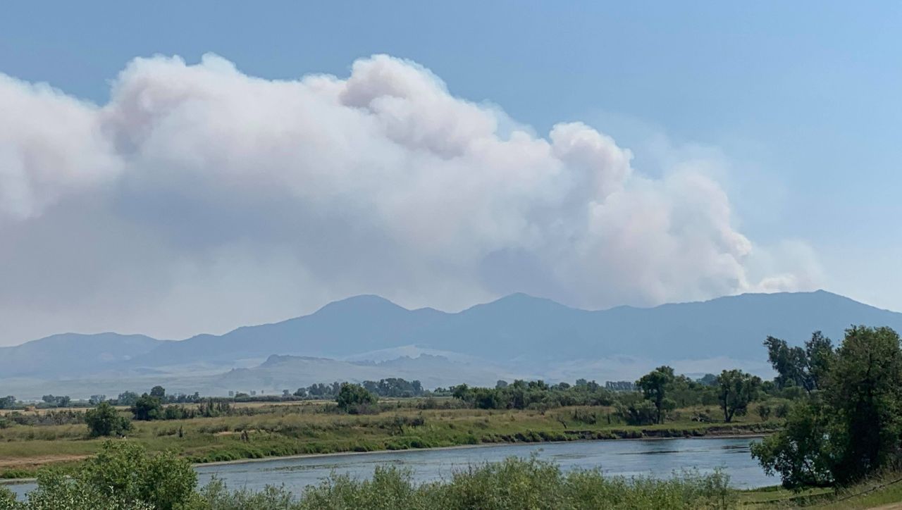 Wildfire burning between Cascade and Craig