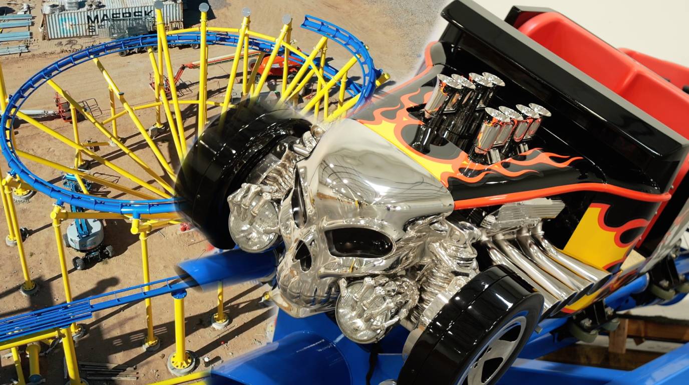 Mattel Adventure Park: a sneak peek of the “Bone Shaker Rollercoaster” coming to Glendale. 