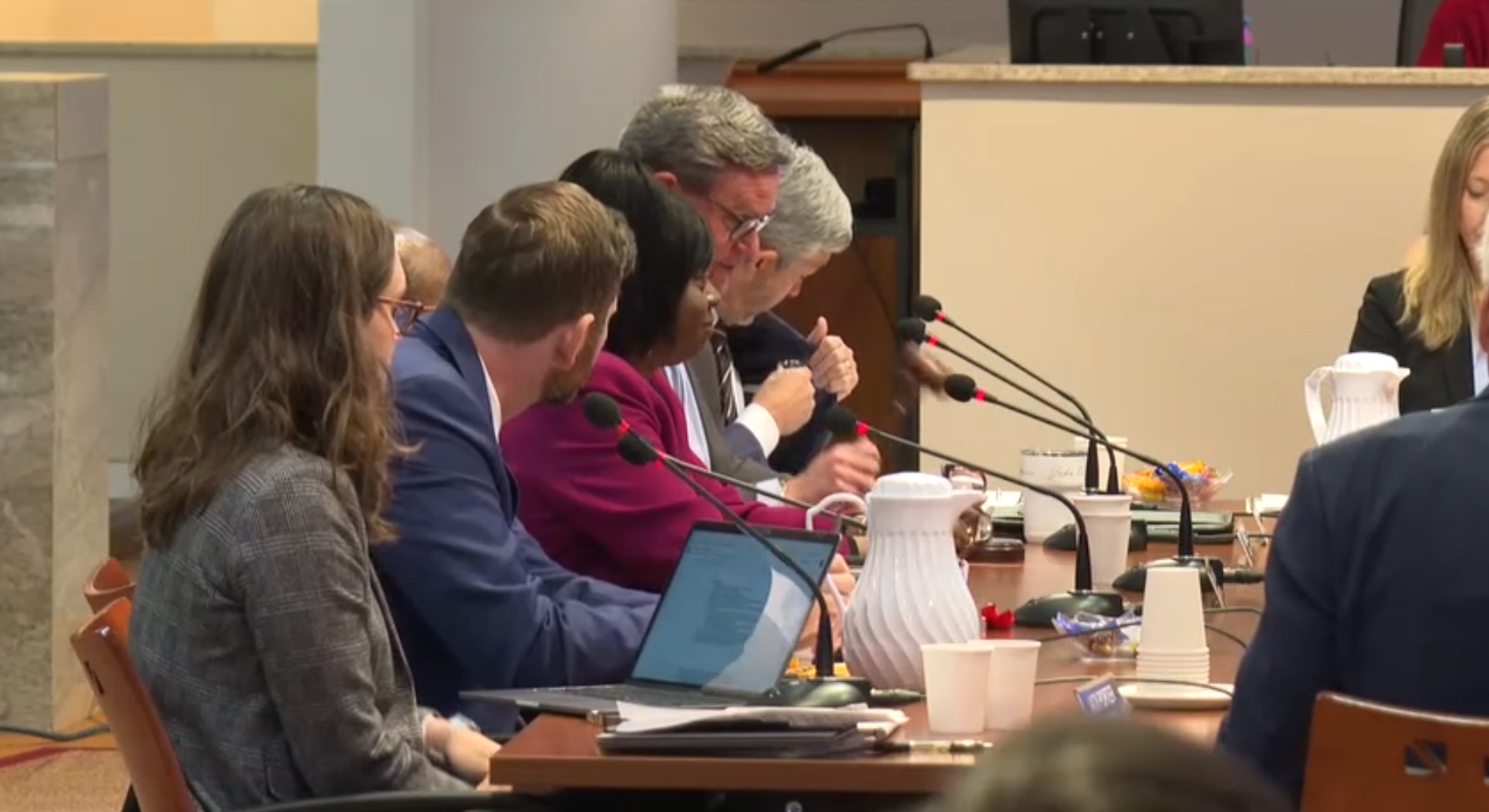 Tallahassee city commissioners gather for a meeting on October 22, 2025