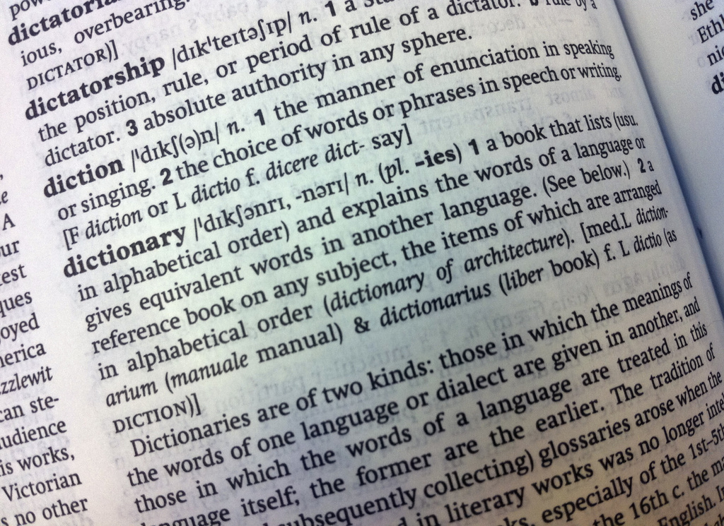 An entry in the Oxford English Dictionary, defining a dictionary, pictured Sunday Aug. 29 2010. 