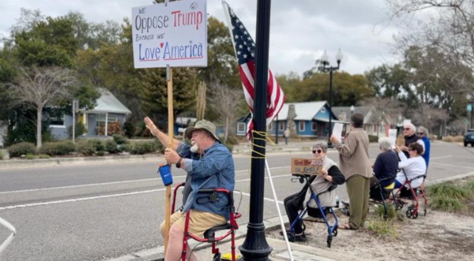 Zephyrhills demonstrators rally for peace on Presidents' Day amid ICE concerns