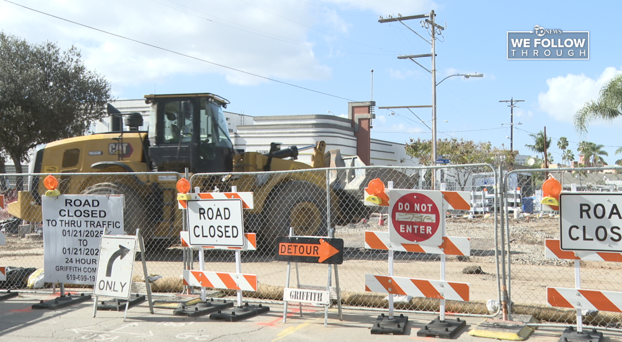 Construction for the Pride Promenade happening in Hillcrest. 