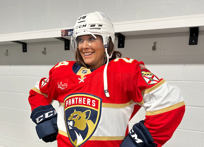 Amy suits up like a Florida Panther