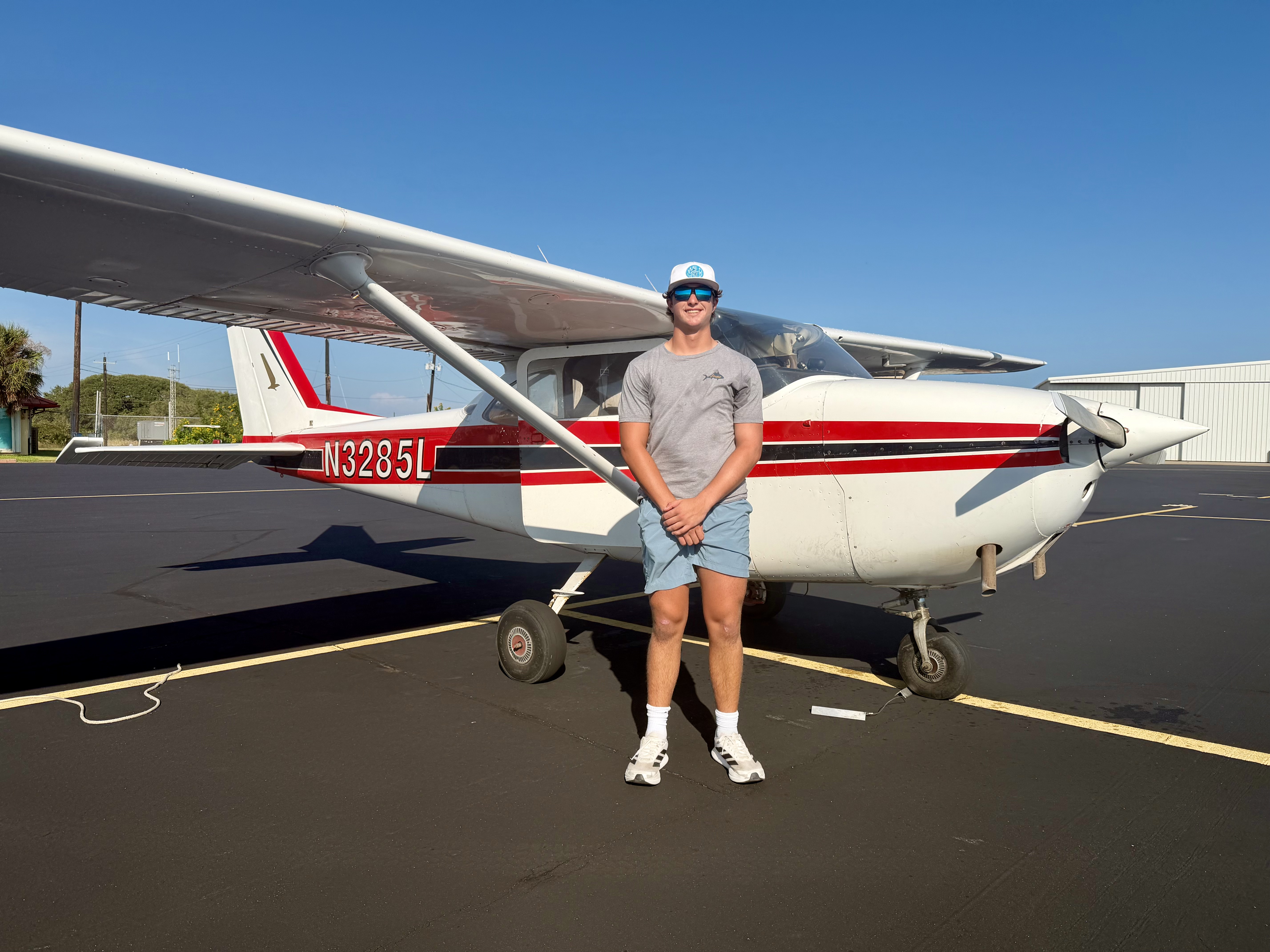 Rockport-Fulton senior linebacker and pilot Kam Alston