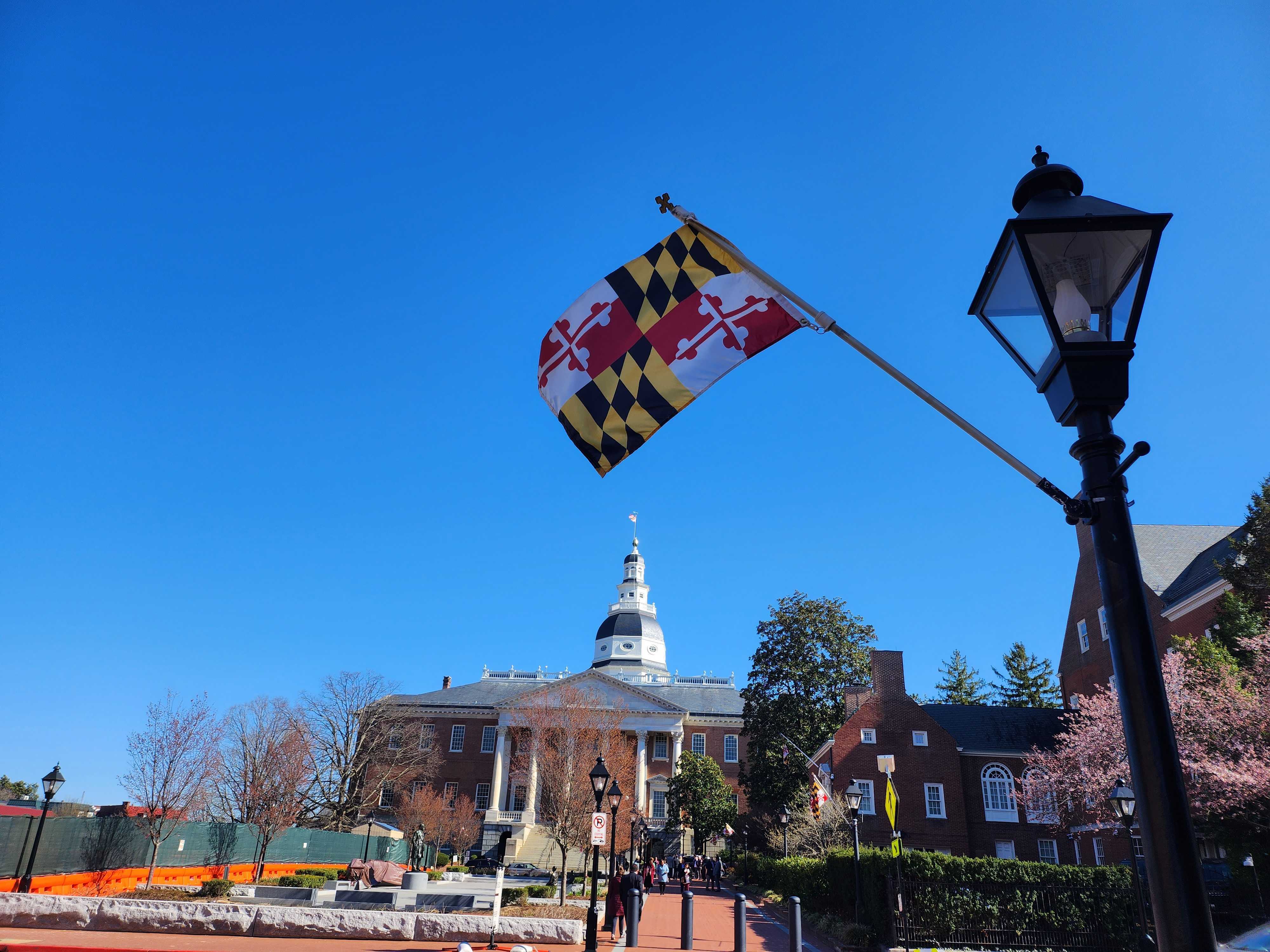 Annapolis Maryland State House Maryland Flag