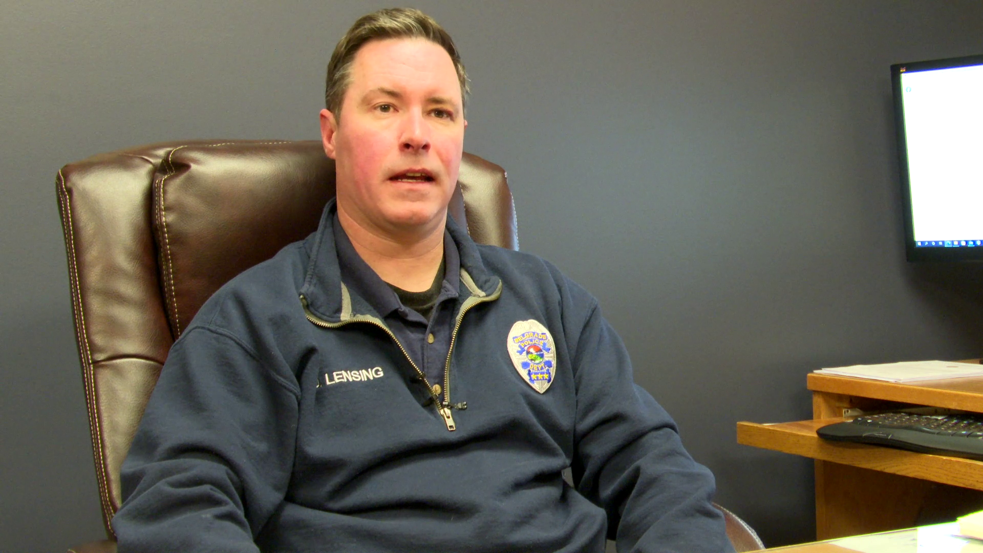 Belgrade Police Chief Dustin Lensing