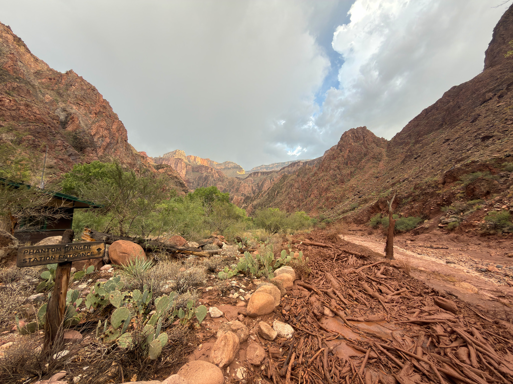 Bright Angel Creek near the Phantom Ranger Station in the Grand Canyon, Arizona, is seen after flash flooding from storms, Saturday, Aug. 29, 2026.