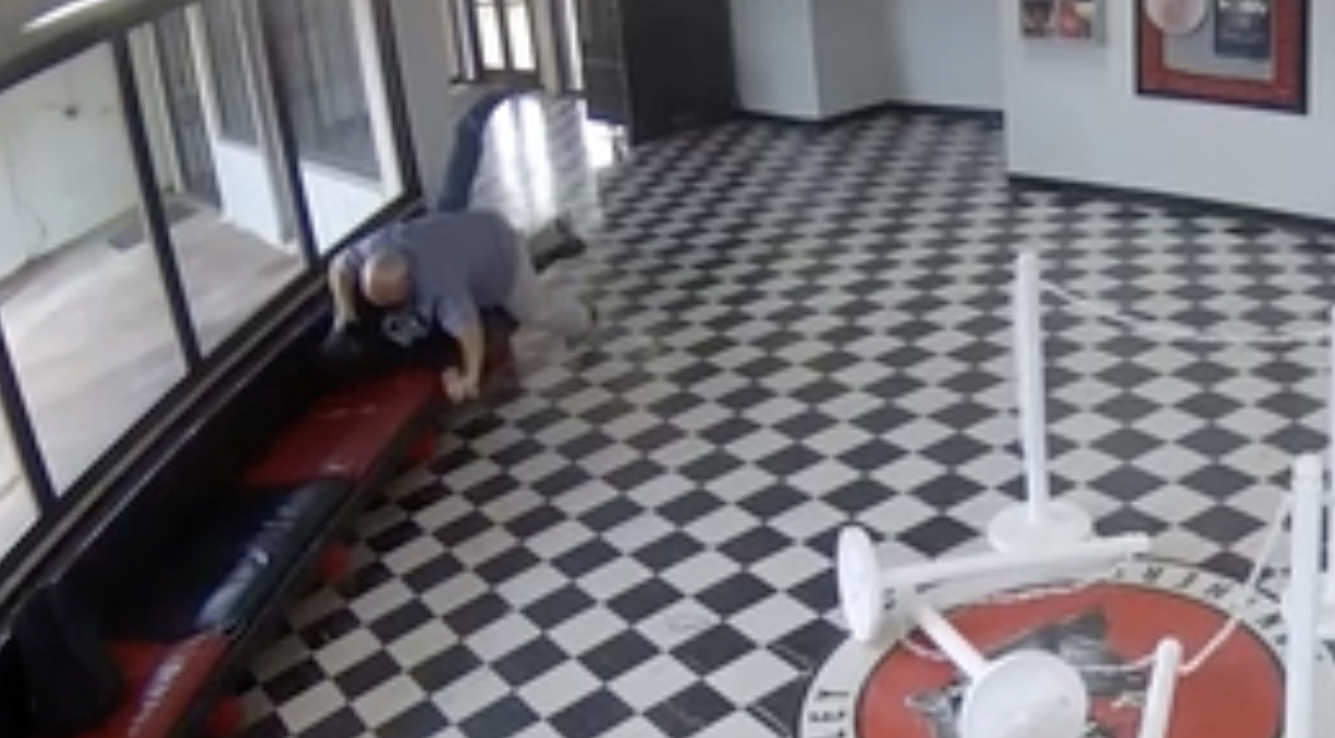 A principal tackles a gunman at a school in Oklahoma. 