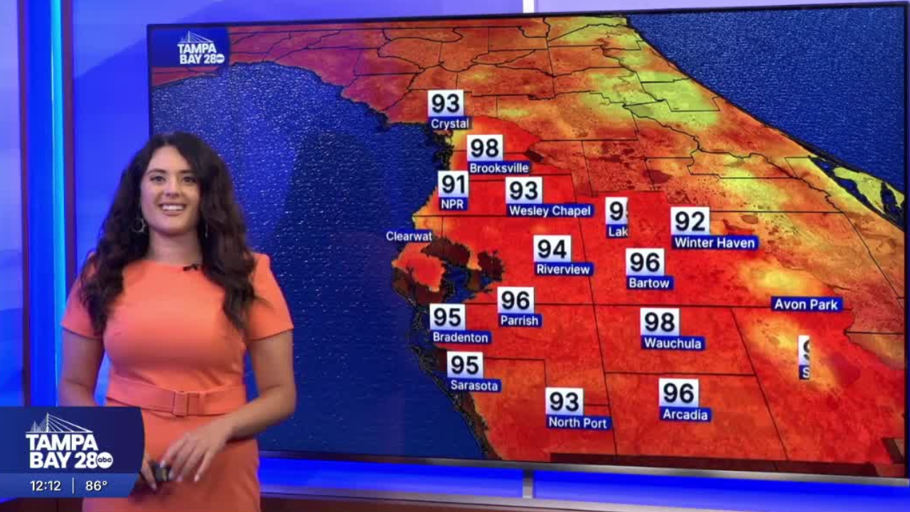 Forecast: Scattered storms to develop with highs in the low 90s. 