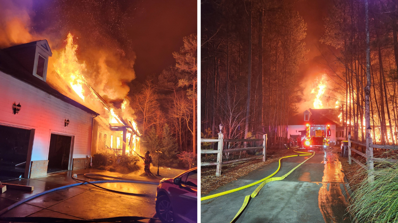 2 people hospitalized after fire rips through North Carolina home owned by NASCAR star Denny Hamlin