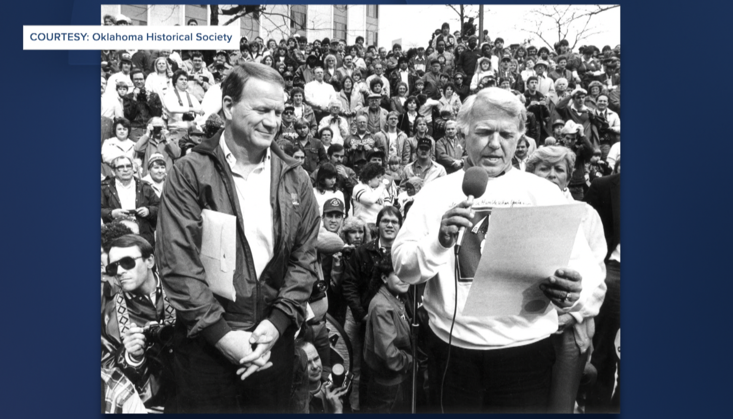 Gov. George Nigh with Barry Switzer