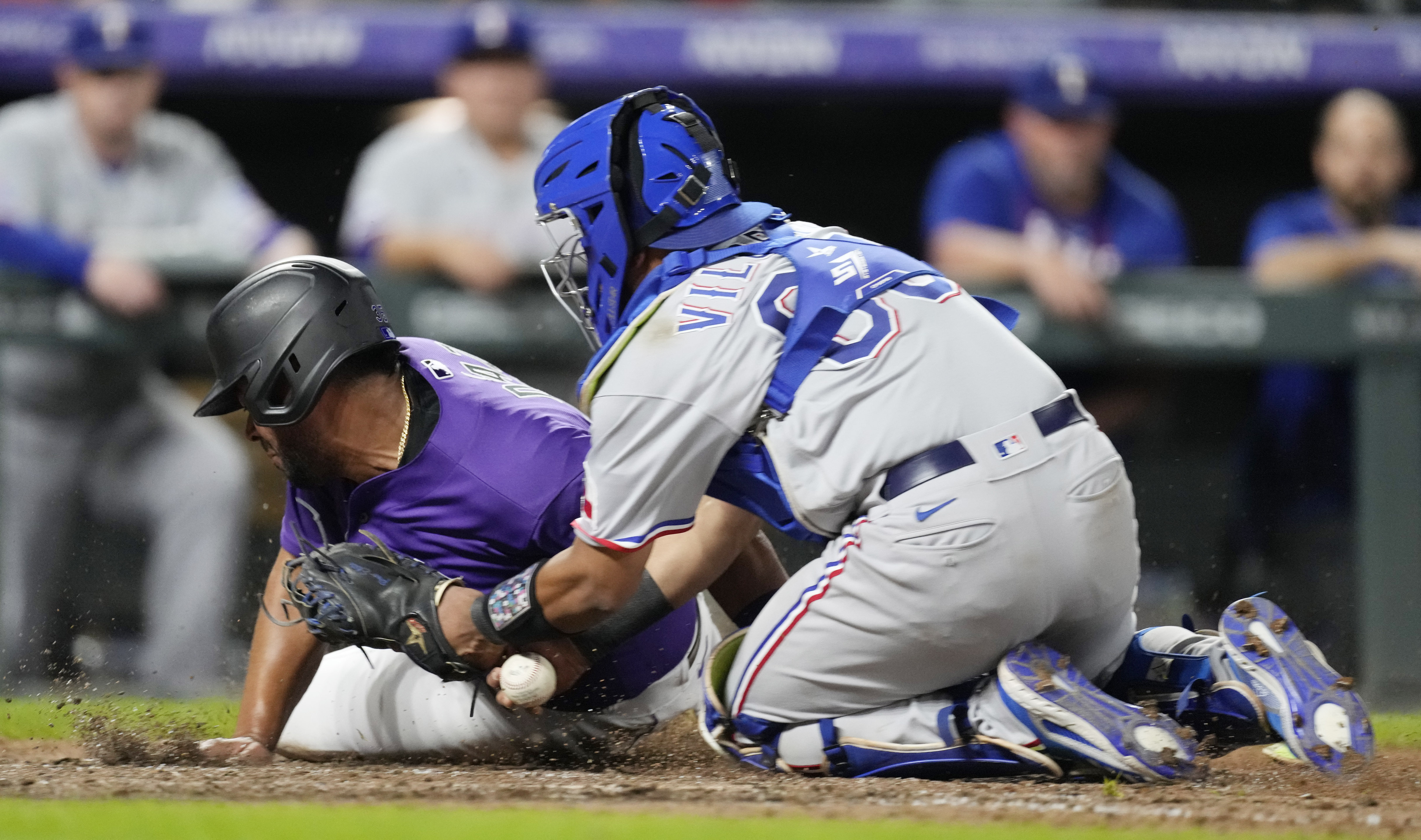 APTOPIX Rangers Rockies Baseball