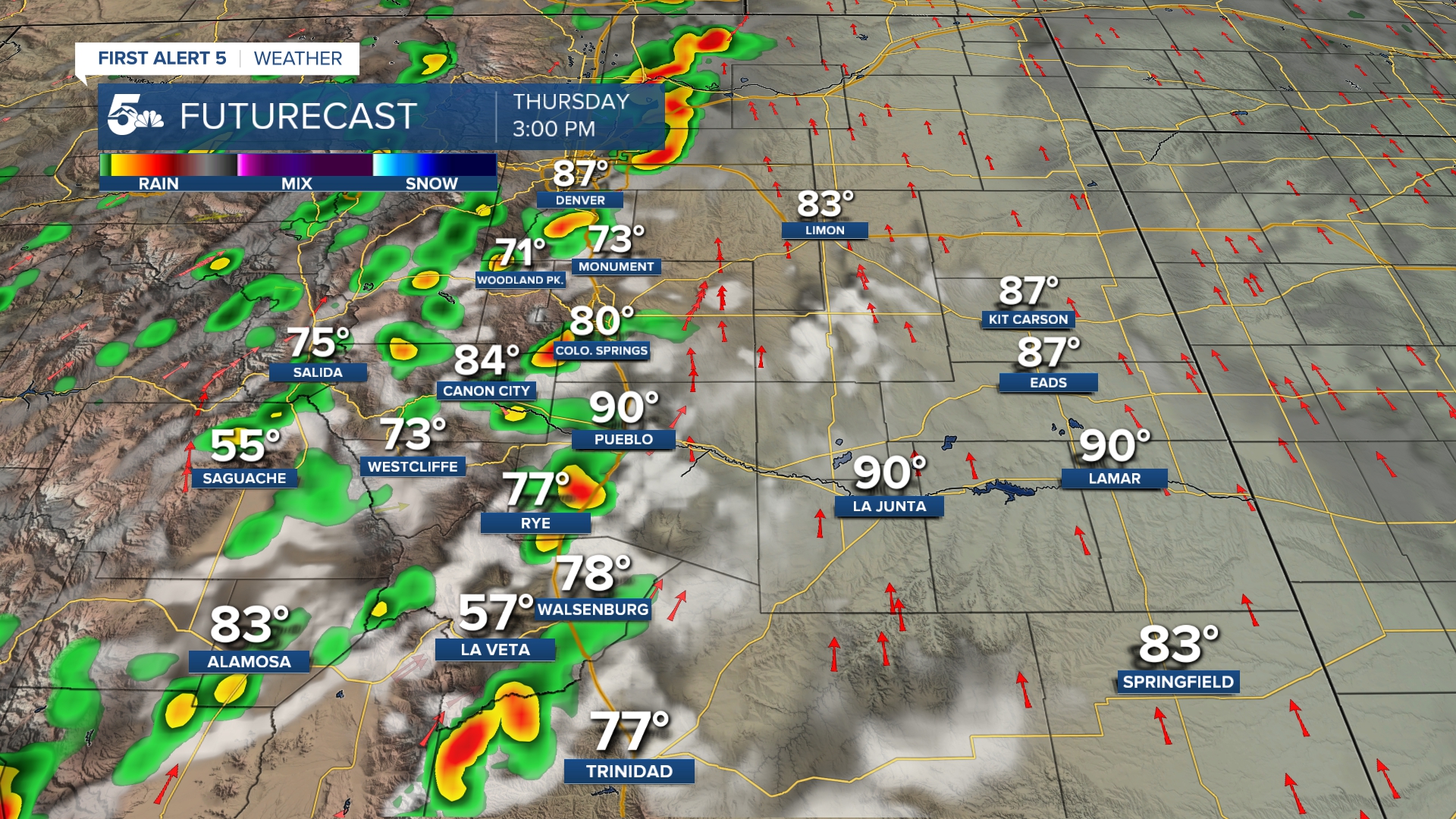 Plenty of moisture will lead to heavy mountain thunderstorms this afternoon