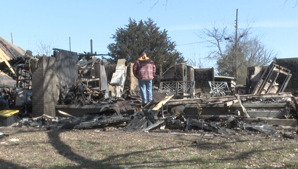 Mike in Mannford burned house
