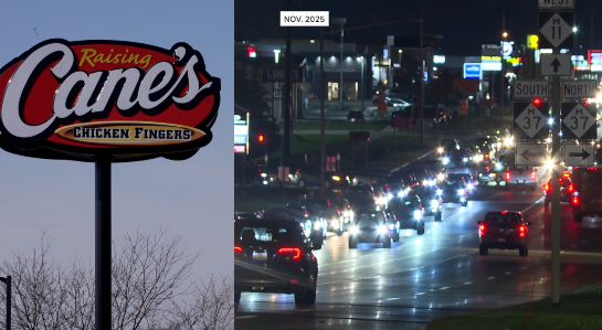 Traffic has slowed down near Kentwood Raising Cane's