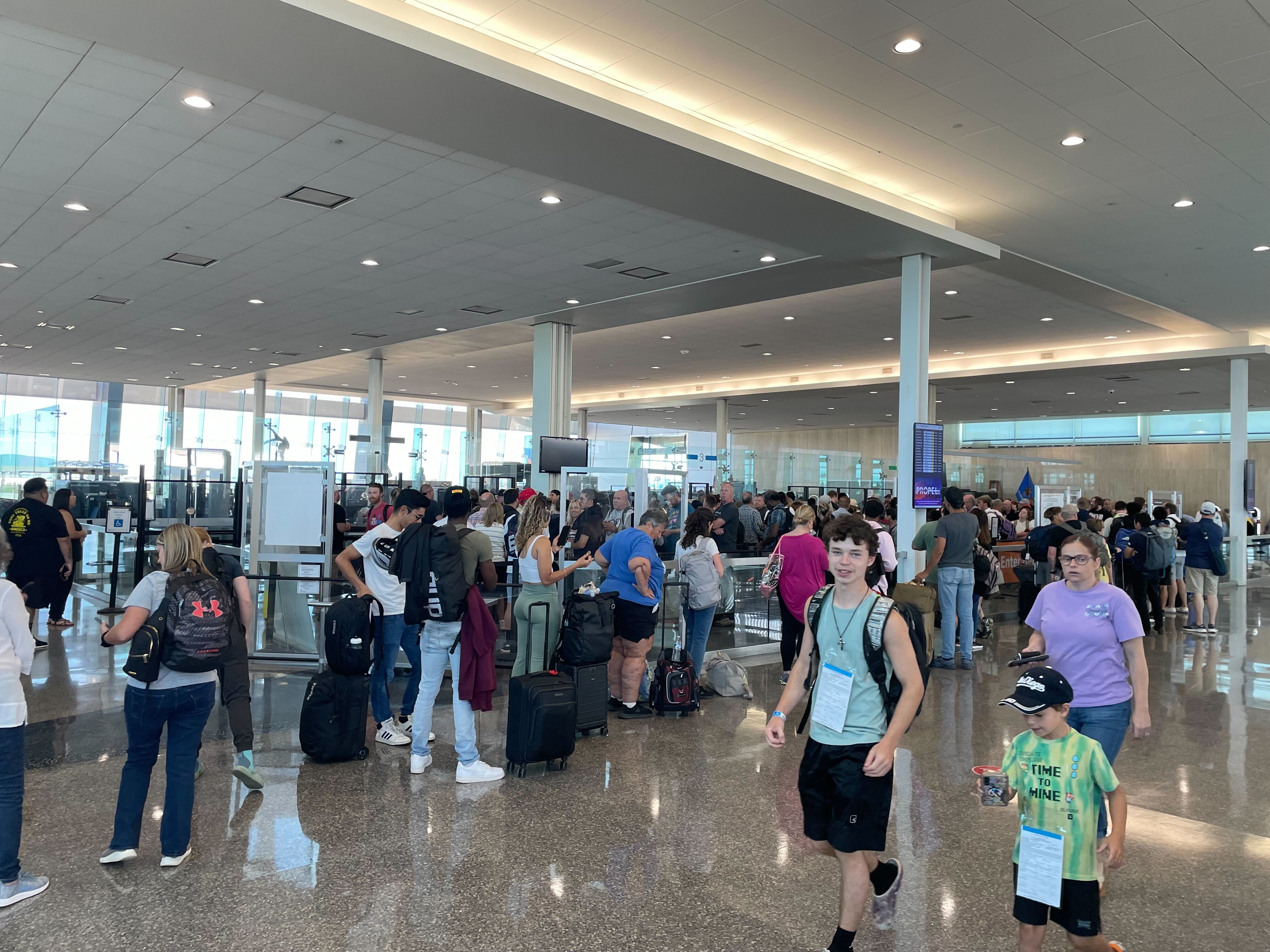 Long lines at TIA