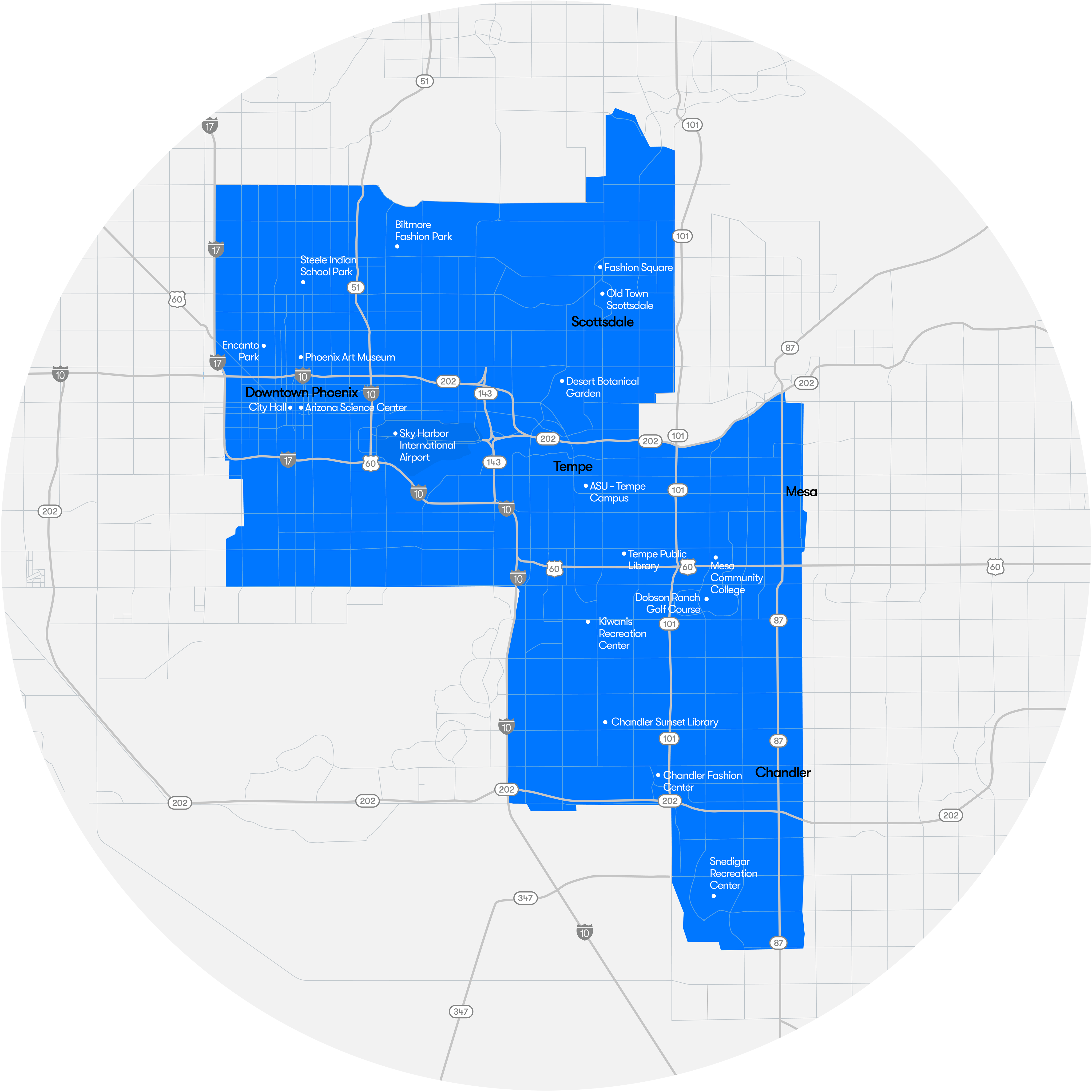 Waymo service area July 2023