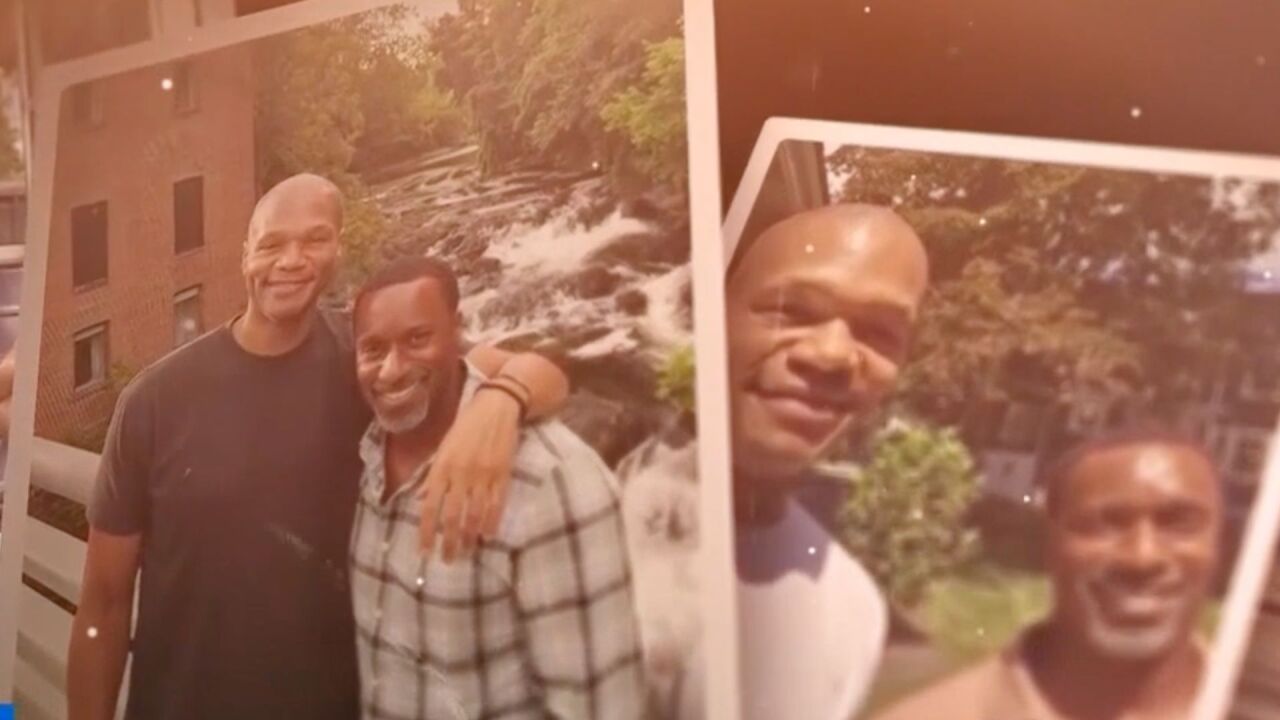 This combination of photos shows friends David McClain and Jamal Jones.