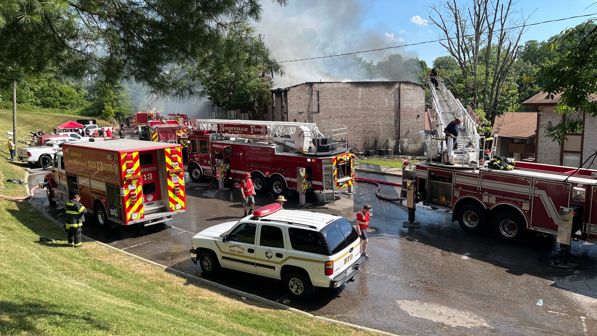 Apartment fire in record heat