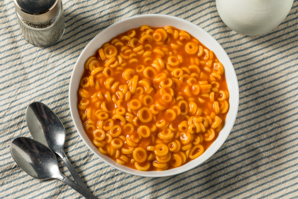 Canned spaghetti rings