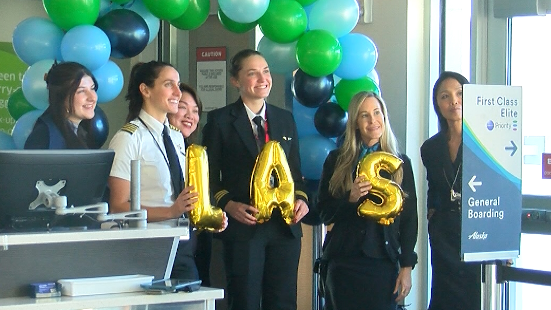 It was all smiles as history was made at the San Luis Obispo County Regional Airport with new direct flight to Las Vegas.
