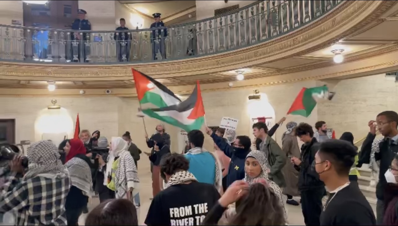 Protestors occupied University of Michigan administrative building for nearly eight hours 