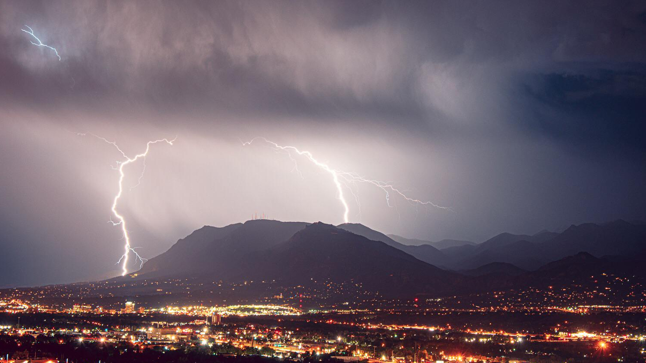 Cheyenne Mountain lightning storm