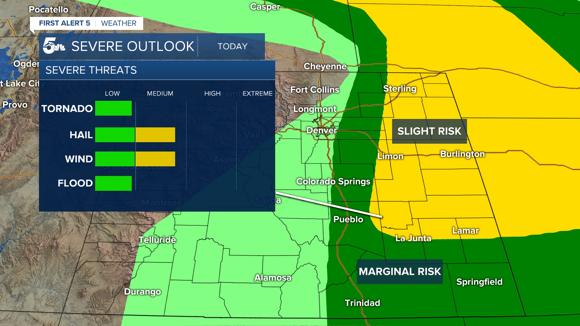 Isolated Strong Storms are possible across parts of eastern Colorado this afternoon