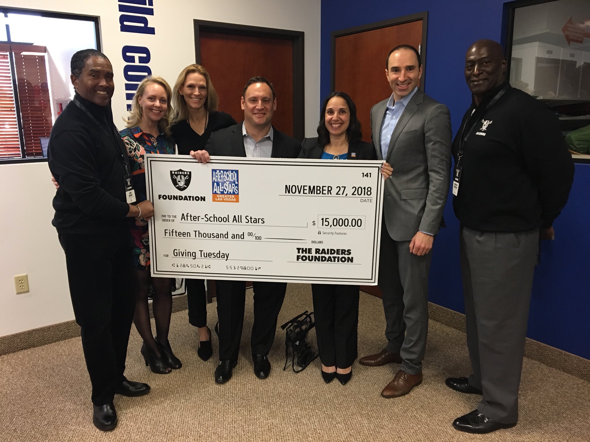 Raiders Foundation surprises After School All-Stars with $15,000 donation