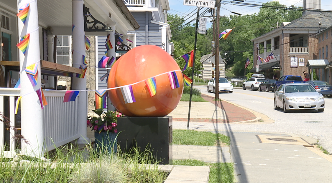 Peach sculpture preserved in Ellicott City 