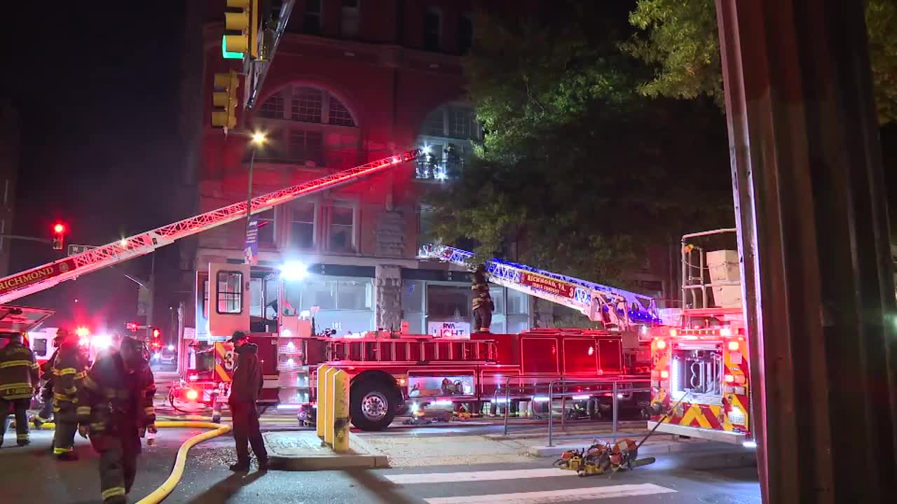 SCENE VIDEO: Richmond crews battle flames at downtown building overnight
