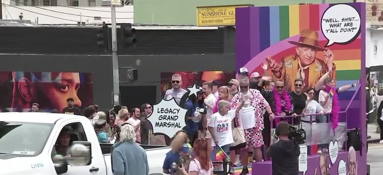 LA Pride Parade float in Los Angeles