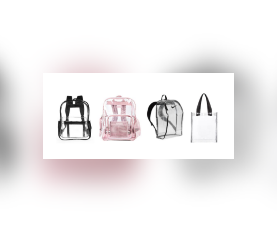 Clear backpack examples