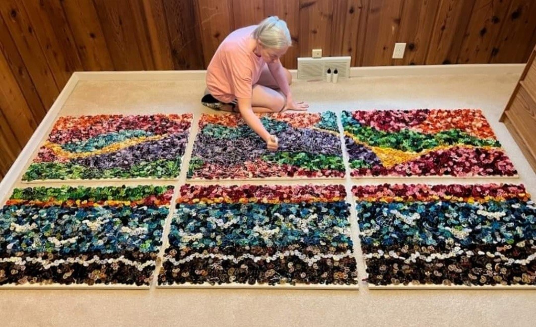 Christina Hindley works on ArtPrize entry, World Record Attempt