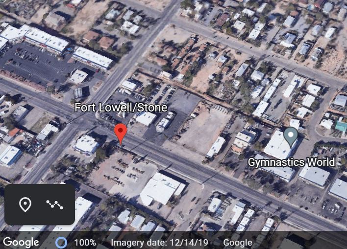 A man was seriously injured Friday in a shooting at Stone and Fort Lowell. Tucson police say the suspect remained at the scene. The victim was hospitalized. Photo via Google Earth.