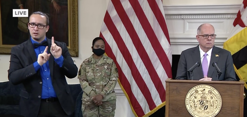 Gov. Hogan and Md. Natl Guard Gen. Janeen Birckhead