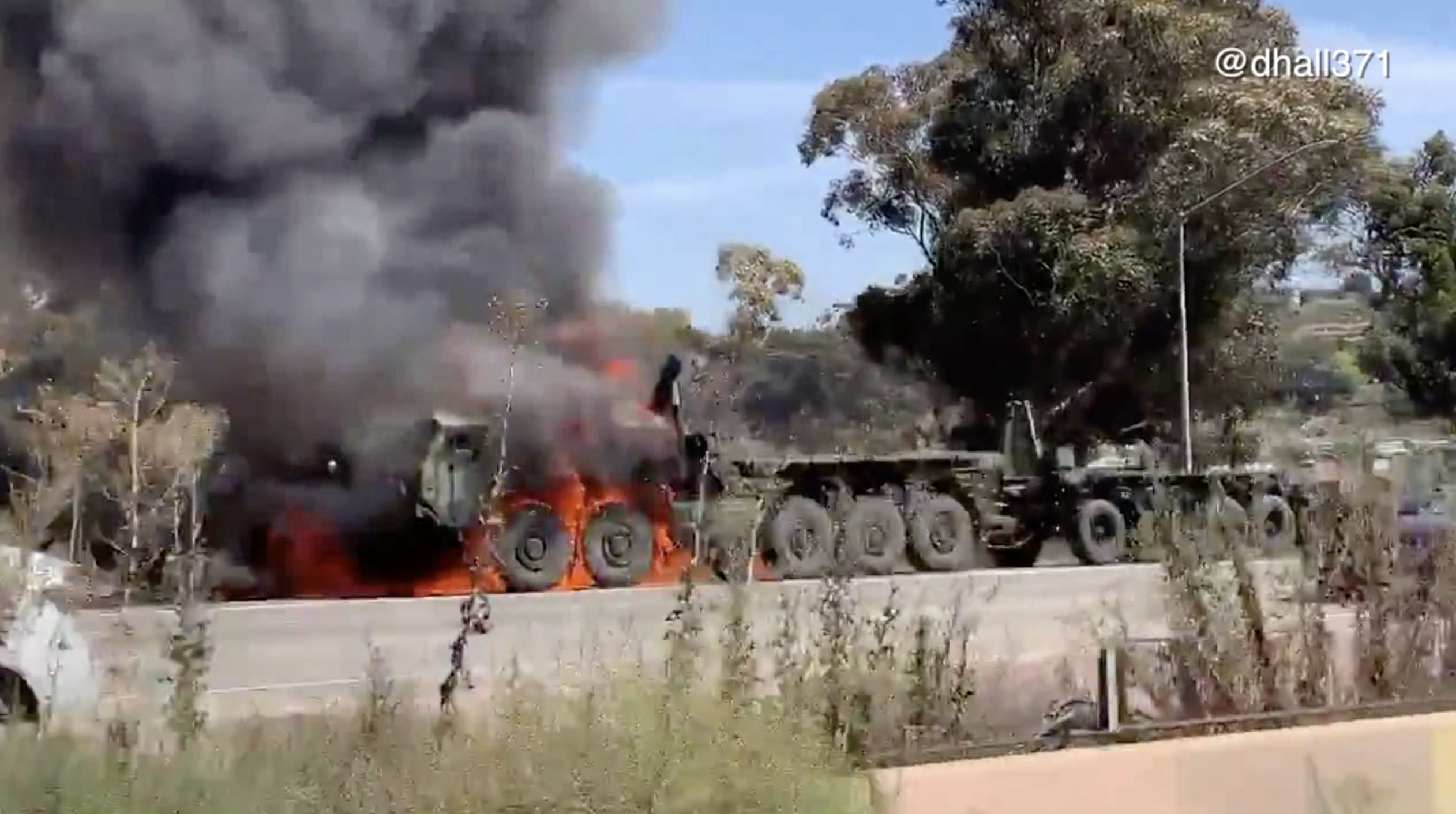 OCEANSIDE MILITARY MARINE TRUCK FIRE