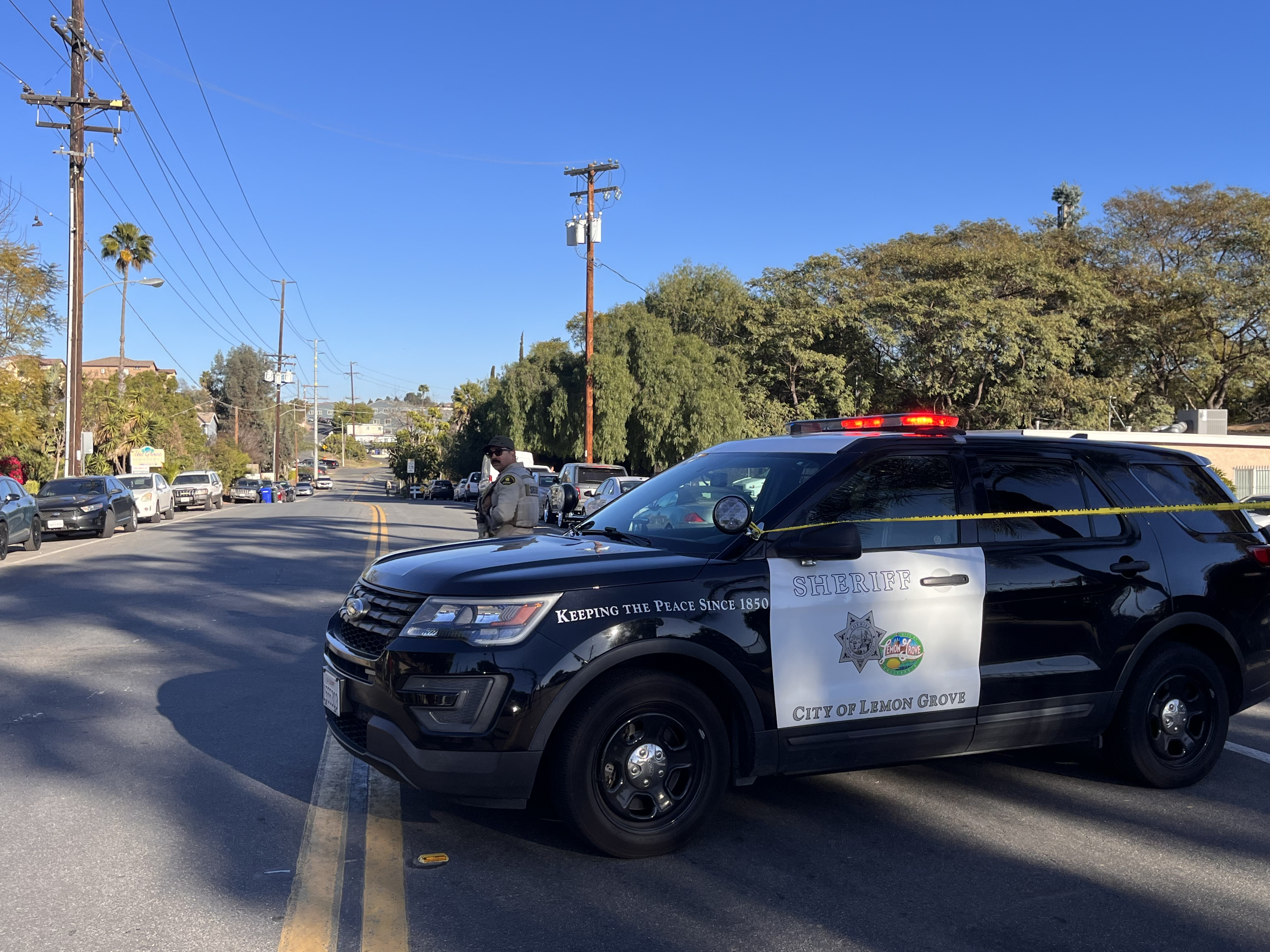 Sheriff's Deputies on the scene of a deadly shooting in Lemon Grove on February 23, 2025