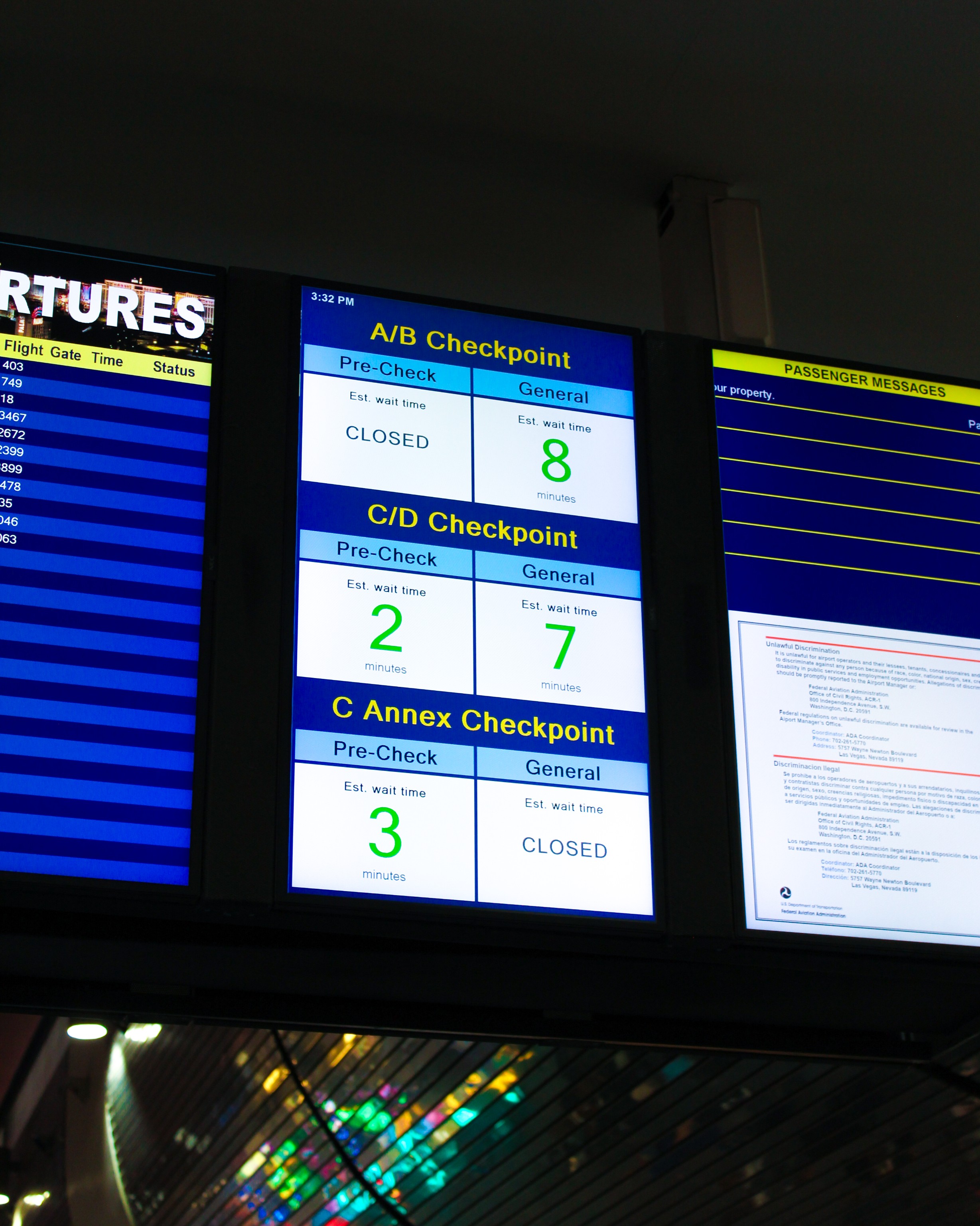 Harry Reid International Airport now displaying security wait times in Terminal 1