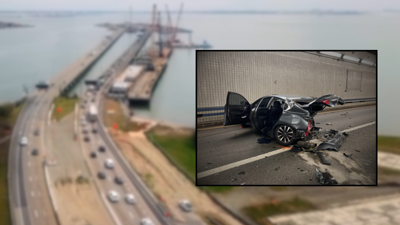 Crash inside Hampton Roads Bridge Tunnel