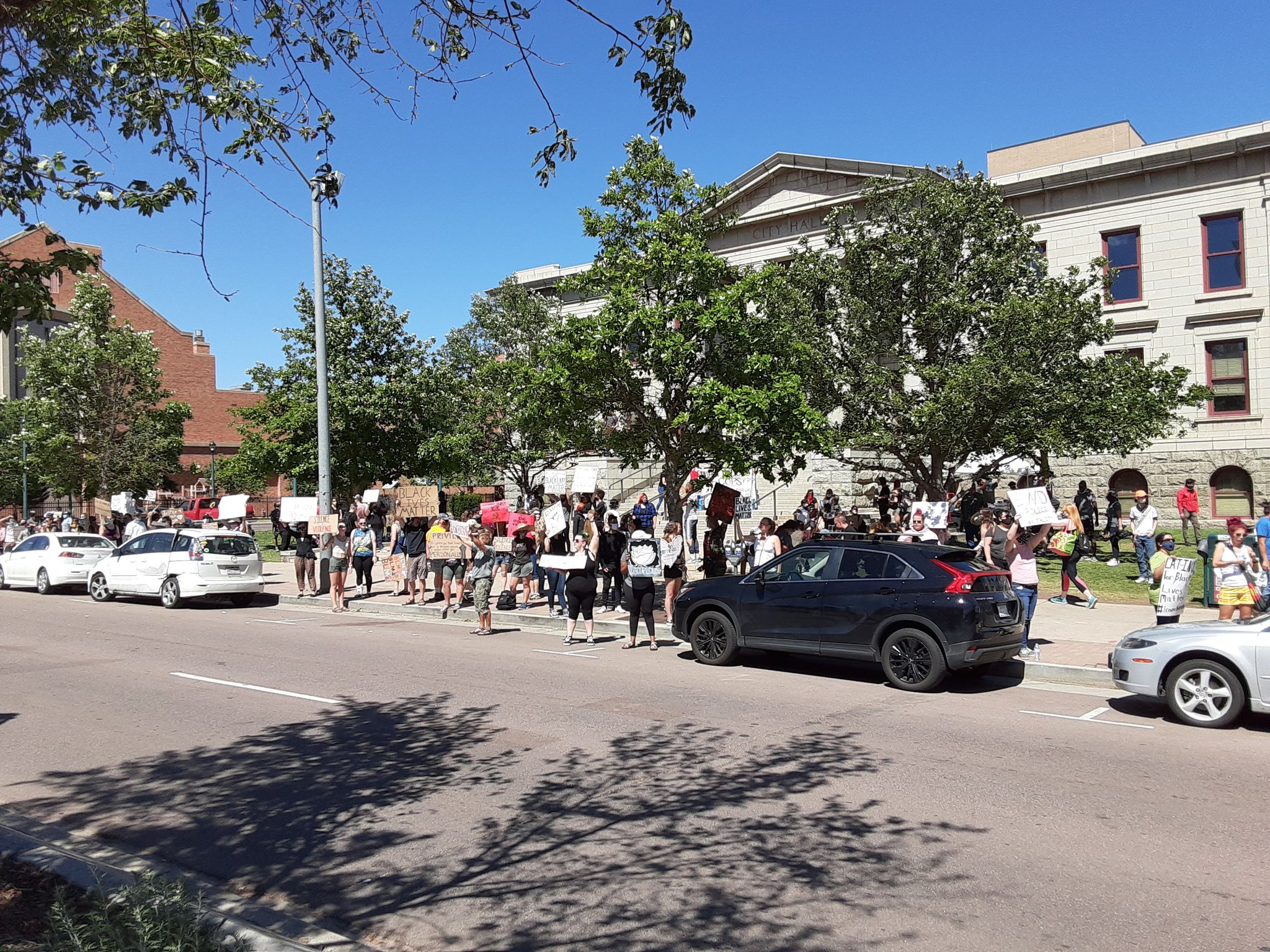 Protesters gather again Sunday at Colorado Springs City Hall